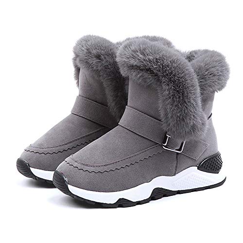 YanHoo Zapatos para niños Botas de Nieve cálidas de Piel de Felpa para niños Botas Cortas Zapatos Niño Piel Rebaño Invierno Botín Zapatos de Nieve cálida Botas Zapatos de otoño e Invierno