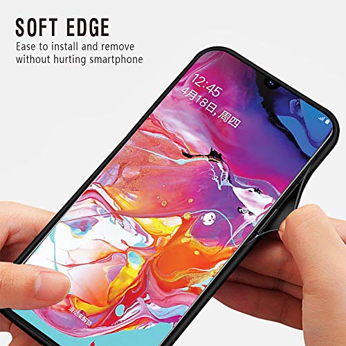 Yoedge Samsung Galaxy A70 Funda, [Resistente a los Arañazos] Carcasa con Dibujos Animados Diseño [Bordes en Suave TPU Silicona] Híbrida Tempered Vidrio Case Cover para Galaxy A70, Tigre