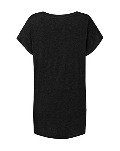 YOINS Top sexy para mujer, verano, camiseta para mujer, bloque de colores, parte superior con degradado, blusa cruzada Color Block-negro. M