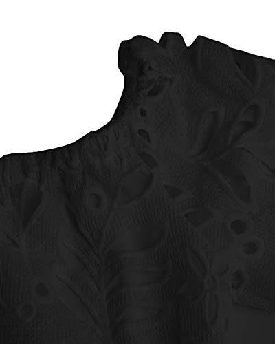 Yoins - Vestido corto de verano con hombros descubiertos, estampado floral, diseño de cintura alta con lazo