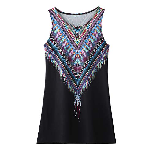 YWLINK Verano NiñAs Vestido, Mezcla De AlgodóN 3D Estampado Digital Falda Larga Vestido Barbacoa Al Aire Libre Camping Vestido Casual La Moda (Negro,8-9 años/150)