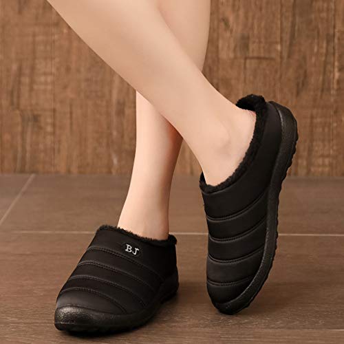 YWLINK Zapatillas Impermeables para Mujer Al Aire Libre Botas De Nieve CáLidas De Invierno Zapatillas De AlgodóN Confort Antideslizantes Zapatos De Casa Calzado Interior Y Exterior