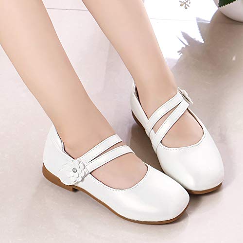YWLINK Zapatos para NiñOs,NiñAs De Los NiñOs Flores Dulces Zapatos PequeñOs Zapatos De Princesa Zapatos Solos Zapatos Frescos Zapatos De Princesa Zapatos De Baile(Blanco,33EU)