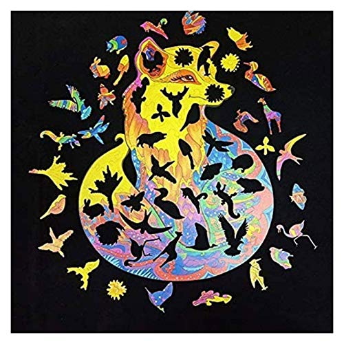 YYQIANG Puzzles de rompecabezas de madera, cabeza de león Unidragon Rompecabezas para adultos Juguete para niños Unidragon, Regalo Decoración para el hogar Dibujos animados Fox Lion Gato Diseño para j