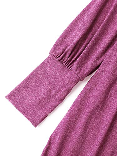 ZANZEA Jerseys Mujer Largos Cuello V Manga Larga Otoño Vestidos Sudadera Casual Tallas Grandes Suéter Suelta 01-Rosa M