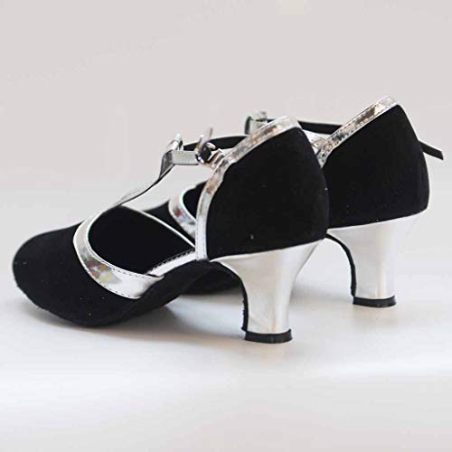 Zapatos de Baile/Zapatos Latinos para Mujer Casuales Zapatillas Hebilla Romanas Calzado de Danza Tacón Alto/Medio Mujeres Zapatos Vestir de Fiesta riou