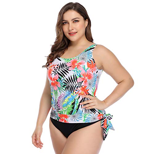 ZatRuiZE Mujer Traje de baño Tankini Estampado De Baño Traje De Baño Brasileño De Gran Tamaño Trajes De Playa Conjunto De Bikini De Dos Piezas