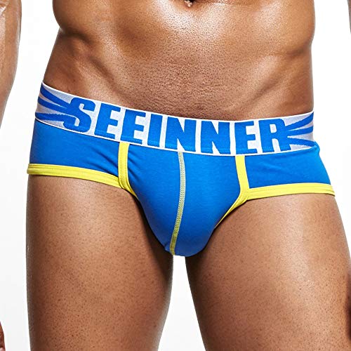 ZODOF Bragas Hombre Calzoncillos Hombre Slip Calzoncillos Boxer Hombre Ropa Interior Hombre Sexy Comprar Lenceria Online Calzoncillos Hombre Baratos Lenceria Fina(M,Azul)