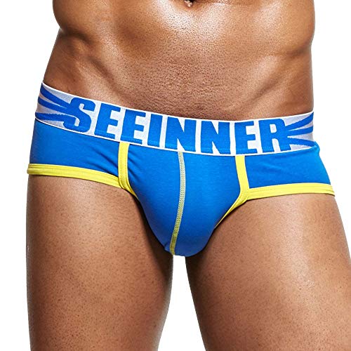 ZODOF Bragas Hombre Calzoncillos Hombre Slip Calzoncillos Boxer Hombre Ropa Interior Hombre Sexy Comprar Lenceria Online Calzoncillos Hombre Baratos Lenceria Fina(M,Azul)