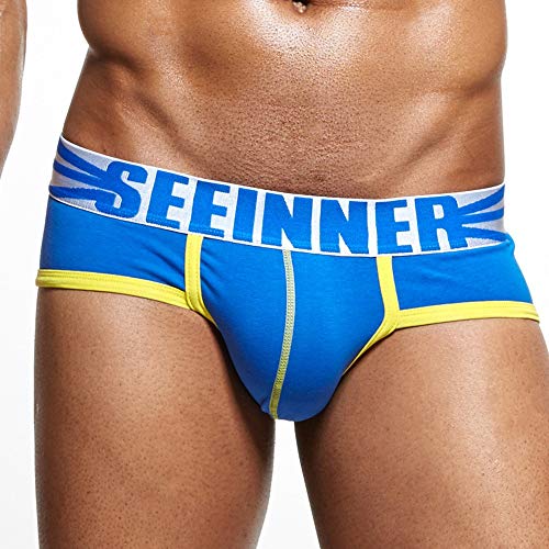 ZODOF Bragas Hombre Calzoncillos Hombre Slip Calzoncillos Boxer Hombre Ropa Interior Hombre Sexy Comprar Lenceria Online Calzoncillos Hombre Baratos Lenceria Fina(M,Azul)