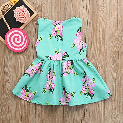 ZODOF Vestidos Niña Verano Boho Arco Flor Ropa Bebe Niña Ropa para Niñas Fiesta Vestidos de niña Tutú Vestidos Playa Chica Princesa Vestido Bebé Niña Recién Nacida Bautizo