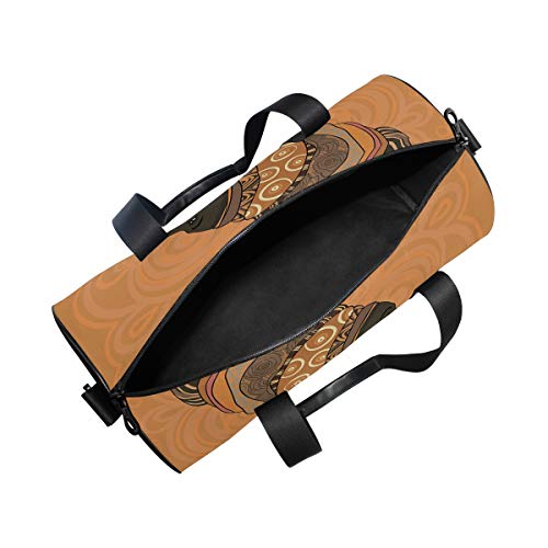 ZOMOY Bolsa de Deporte,Pueblos indígenas de África Mujer Local Vestido Tradicional de Turbante,Nuevo de Cubo de impresión Bolsas de Ejercicios Bolsa de Viaje Equipaje Bolsa de Lona