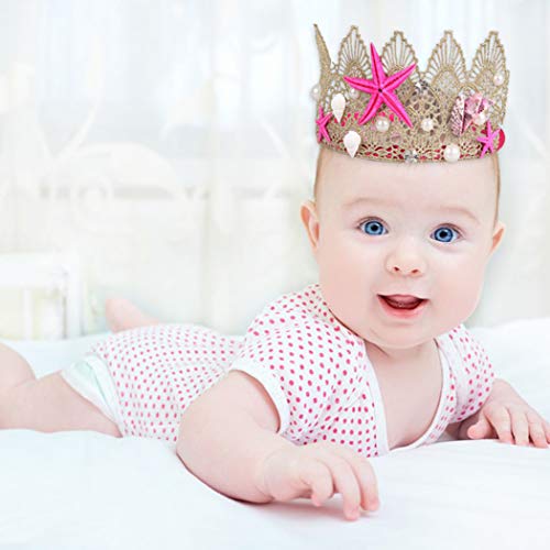 ZOYLINK Corona Diadema Moda Shell Estrellas De Mar Colgante Bebé Foto Prop Headwear