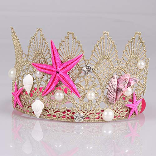 ZOYLINK Corona Diadema Moda Shell Estrellas De Mar Colgante Bebé Foto Prop Headwear