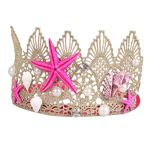 ZOYLINK Corona Diadema Moda Shell Estrellas De Mar Colgante Bebé Foto Prop Headwear