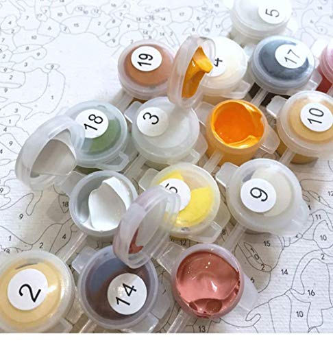 ZYDZYD Tigre Blanco Pantera león Tigre bajo la Noche,Principiantes de Dibujo con Pinceles y Pinturas acrílicas Pintura por Kits de números sin marco30*40cm