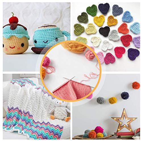 12 paquetes de lana acrílica – lana de ganchillo multicolor para tejer, paquetes de hilados de lana de ganchillo, paquetes de hilo de lana de color en 12 colores brillantes (cada 13 g)