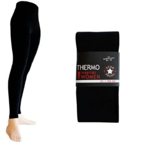 2 pieza térmica de Leggings en negro (XXL/46 – 48, Negro)