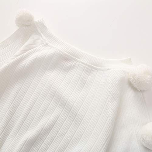 2 Piezas de Moda de Invierno Conjunto de Falda bebé niño cálido de Manga Larga Bola de Pelo de Punto suéter Top + Botones Faldas Trajes Conjunto