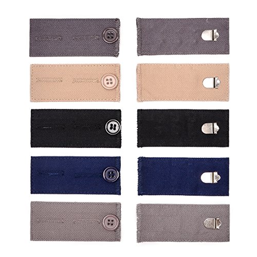 2 tipos de extensores ajustables de la cintura para los pantalones vaqueros y pantalones del juego, 10 pedazos