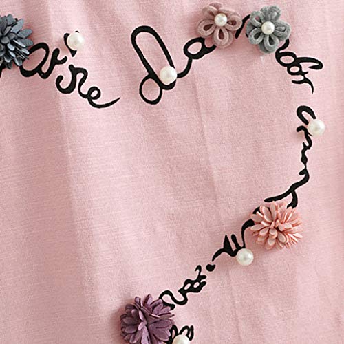 2019 Ropa Niña Verano 2 a 3 4 5 6 7 años | Moderna Camiseta Manga Corta con Estampado de Flor y Rose + Tutu Falda Corta de Malla | 2PC/Conjunto de Oferta | para Fiesta | Marca Fossen