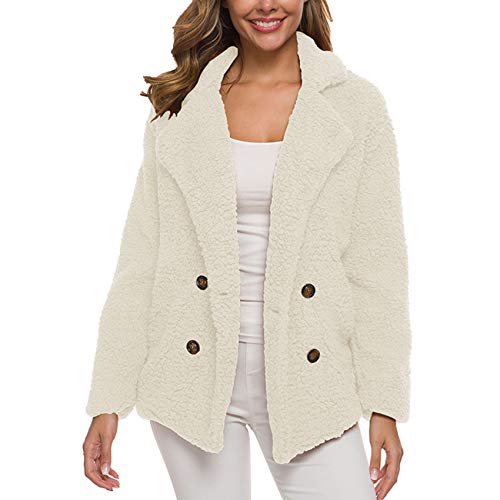 2020 Nuevo SuéTer Grueso De Terciopelo De Cordero De OtoñO E Invierno para Mujer, Abrigo De Lana De Cordero, Nuevo Abrigo para Mujer, Chaqueta De Doble Botonadura De Color SóLido