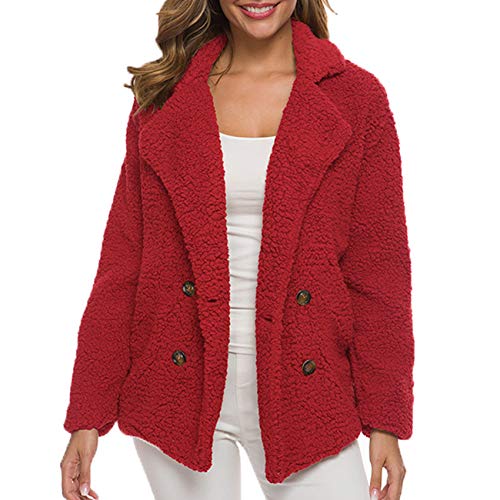 2020 Nuevo SuéTer Grueso De Terciopelo De Cordero De OtoñO E Invierno para Mujer, Abrigo De Lana De Cordero, Nuevo Abrigo para Mujer, Chaqueta De Doble Botonadura De Color SóLido