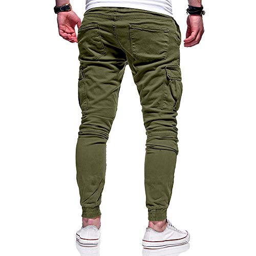 2021 Nuevo Pantalones para Hombre, Pantalones Moda Casual Deportivos Color Sólido Pants Jogging Fitness Gym Slim Fit Pantalones Largos Pantalones con Bolsillos Ropa de Hombre Trekking Hombres
