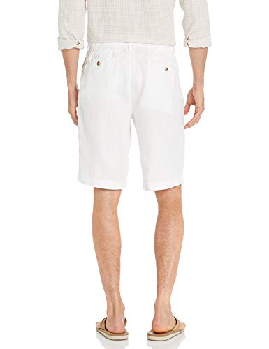28 Palms Linen Drawstring 11" Inseam Short shorts, Blanco brillante, US (EU XS)