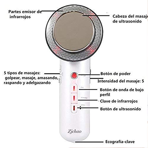 3 en 1 Adelgazamiento masajeador de eliminación de celulitis para la cara y el cuerpo, ultrasonido microcurrent dispositivo de cavitación infrarroja para la pérdida de grasa contra la celulitis