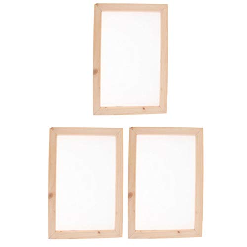 3 Unidades Marco De Fabricación De Papel De Madera Marco De Molde De Fabricación De Papel Rectangular Con Malla Semitransparente Para DIY Artesanía