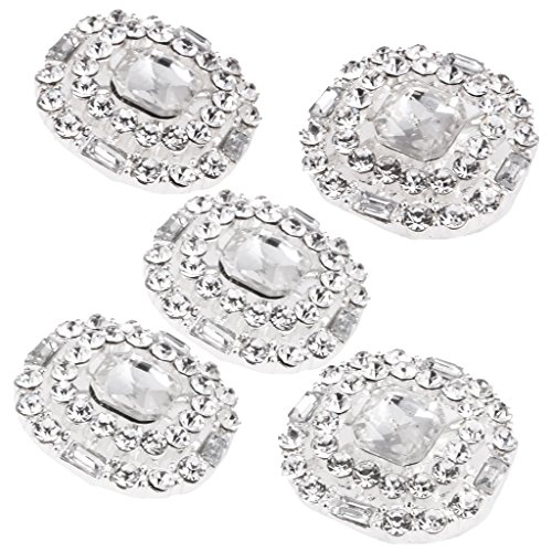 5 Botónes de Cristal Diamante Redondos de 23mm Artesanía Costura Manualidad Coser Ropa Mochila Bolsa Decor