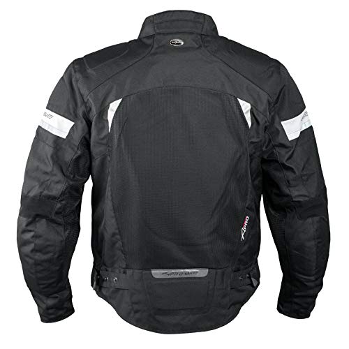 A-pro - Chaqueta de moto para verano con protectores, negro, talla L