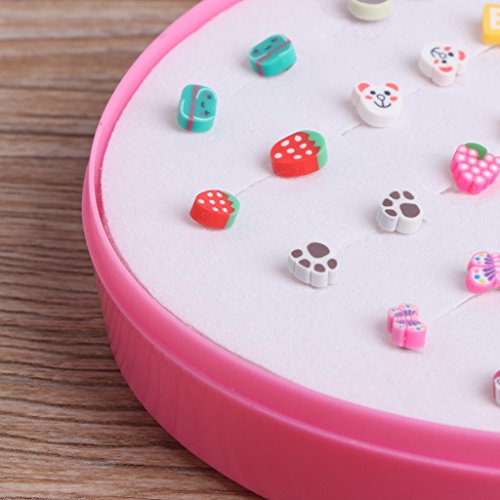 A0127 36 pares Stud Mini de polímero de fruta, regalo hecho a mano para niña, joyas de moda