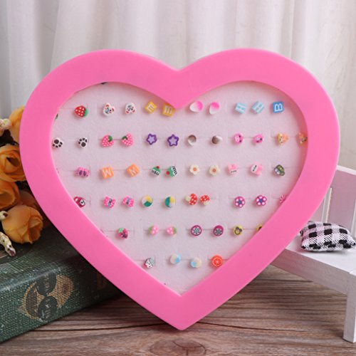 A0127 36 pares Stud Mini de polímero de fruta, regalo hecho a mano para niña, joyas de moda