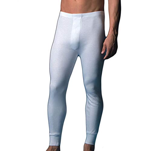 ABANDERADO Termal Fibra Invierno Calzón Largo Pantalones térmicos, Blanco, XL para Hombre