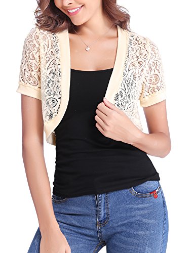 Abollria Bolero Mujer para Fiesta Boda Chaqueta Corta Primavera Torera Elegante Cárdigan Corto para Verano