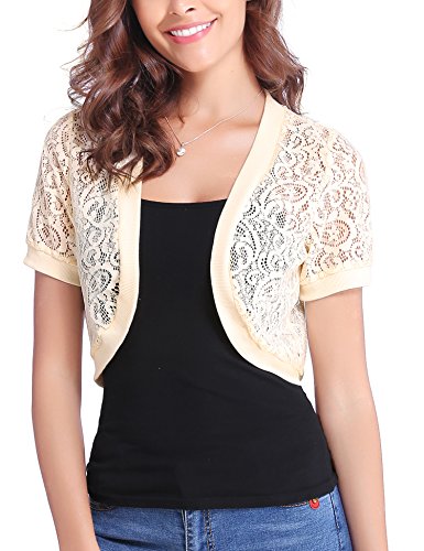 Abollria Bolero Mujer para Fiesta Boda Chaqueta Corta Primavera Torera Elegante Cárdigan Corto para Verano