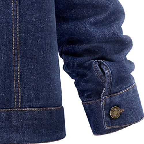 Abrigo de otoño, STRIR Chaqueta Vaquera De Mujer Chaquetas De Mezclilla Corta de botón Tallas Grandes Outwear Tops (XL, Azul)