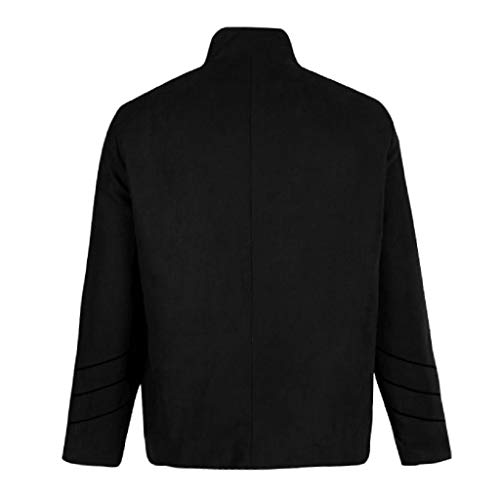 Abrigo Gótico Hombre 2019 SHOBDW Liquidación Venta Chaqueta Hombre Abrigo Steampunk Hombre Elegantes Bordar Slim Fit Abrigo Pirata Hombre Botón Abrigo Hombre Tallas Grandes S-5XL(Negro,M)