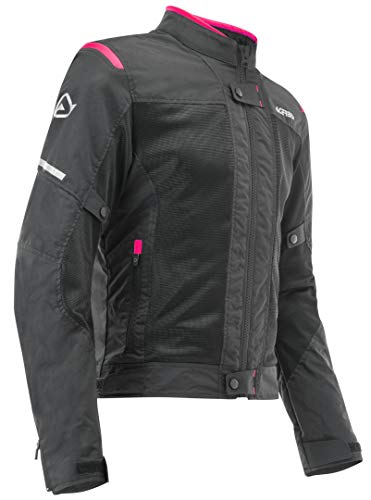Acerbis Ramsey Vented - Chaqueta textil para mujer, color negro y rosa