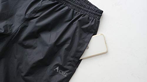Acme Projects Pantalones para Lluvia, 100% Impermeables, Transpirables, con Costuras Selladas, 10000 mm / 3000 g (Mujeres, 42, Negro)