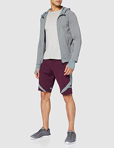 Activewear Pantalones Cortos Deportivos Hombre, Morado (Aubergine/grey Marl), 50 (Talla del fabricante: Medium)