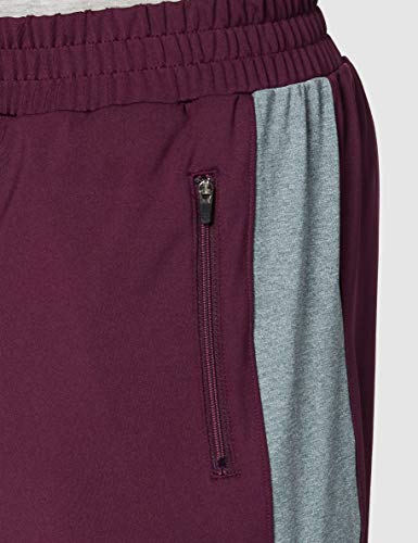 Activewear Pantalones Cortos Deportivos Hombre, Morado (Aubergine/grey Marl), 50 (Talla del fabricante: Medium)