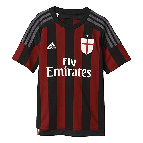 adidas AC Milan Home Camiseta, Hombre, Negro/Rojo/Blanco/Granito, 128