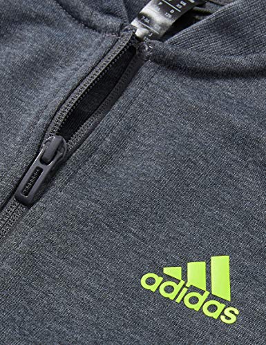adidas B XFG TS Tracksuit, Niños, Top:Dark Grey Heather/Semi Solar Slime Bottom:Black/Semi Solar Slime, 5-6Y