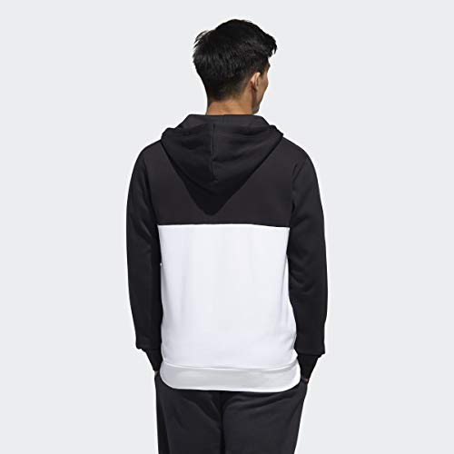 adidas Chaqueta deportiva con capucha Essentials Colorblock para hombre, Hombre, Chaqueta, IXW40, negro/blanco, M