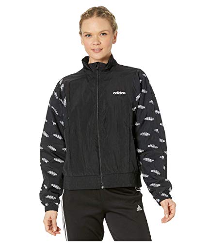 adidas Chaqueta W Fav Tt Wv para mujer, Mujer, Chaqueta, GVC45, negro/blanco, L