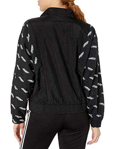 adidas Chaqueta W Fav Tt Wv para mujer, Mujer, Chaqueta, GVC45, negro/blanco, L