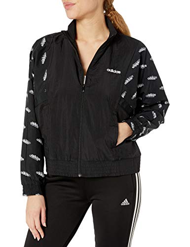 adidas Chaqueta W Fav Tt Wv para mujer, Mujer, Chaqueta, GVC45, negro/blanco, L